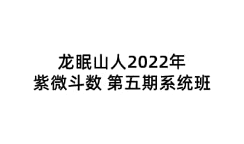 2022年 壬寅年 龙眠山人紫微斗数 第五期系统班 5集视频+课件