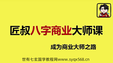 匠叔-八字商业大师课 90集视频（世有七玄国学教程网www.syqx568.cn）