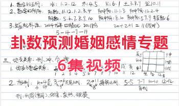 无镜道米妙多 卦数预测婚姻感情专题 6集视频（卦数命局婚恋专题6天课程）