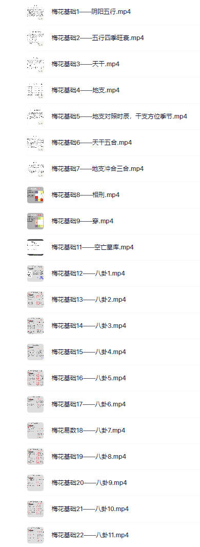 梅花易数微观论（基础21集+初级6集+中级3集+高级10集）
