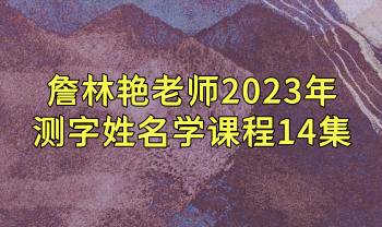 詹林艳老师 2023癸卯年测字姓名学课程 14集视频+课件