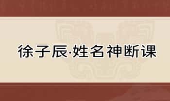 徐子辰【姓名神断课】视频课4集