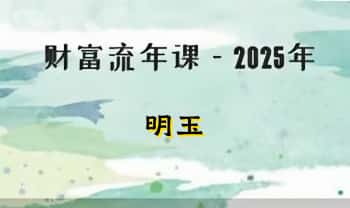 明玉【财富流年课2025】视频课4集