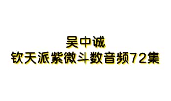 吴中诚【钦天派紫微斗数】音频课程 72集