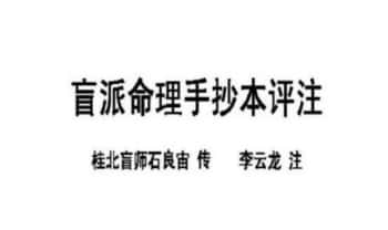 李云龙《盲派八字手抄本评注》136页.PDF电子版