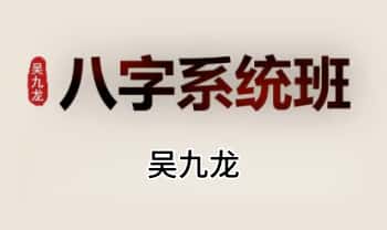 吴九龙《八字系统班》20集视频课