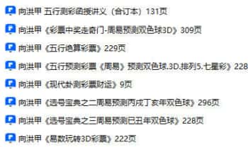 向洪甲《彩票预测》8本合集.PDF电子版