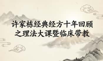 许家栋《经典经方十年回顾之理法大课暨临床带教》14集视频
