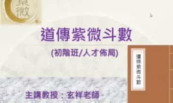 玄祥《道传紫微斗数初阶班》4天视频（4集合并版）